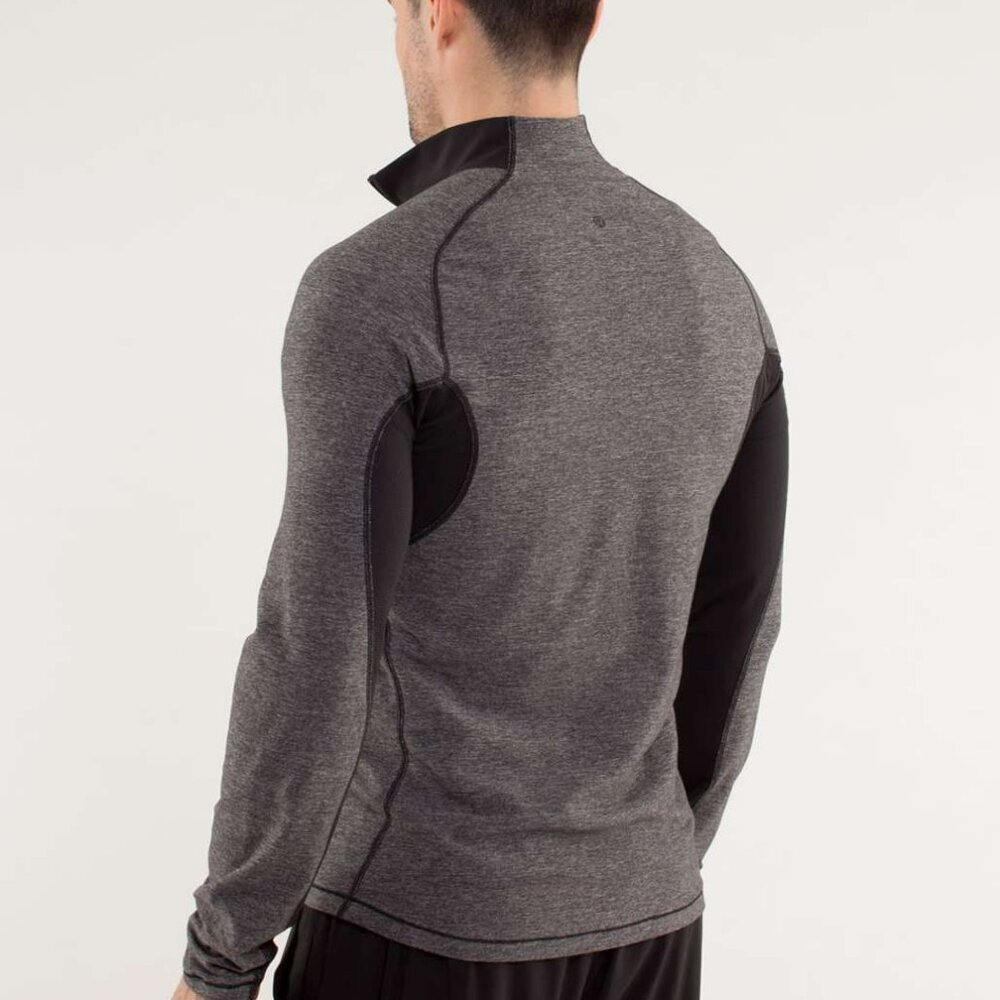 LULULEMON Blaze 1/2 Zip Long Sleeve Running Shirt Heathered Black LG MSRP $118 - Picture 3 of 7
